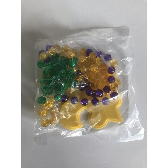 10 new in package liquor beer promo Mardi Gras style beads tri color - Picture 3 of 3